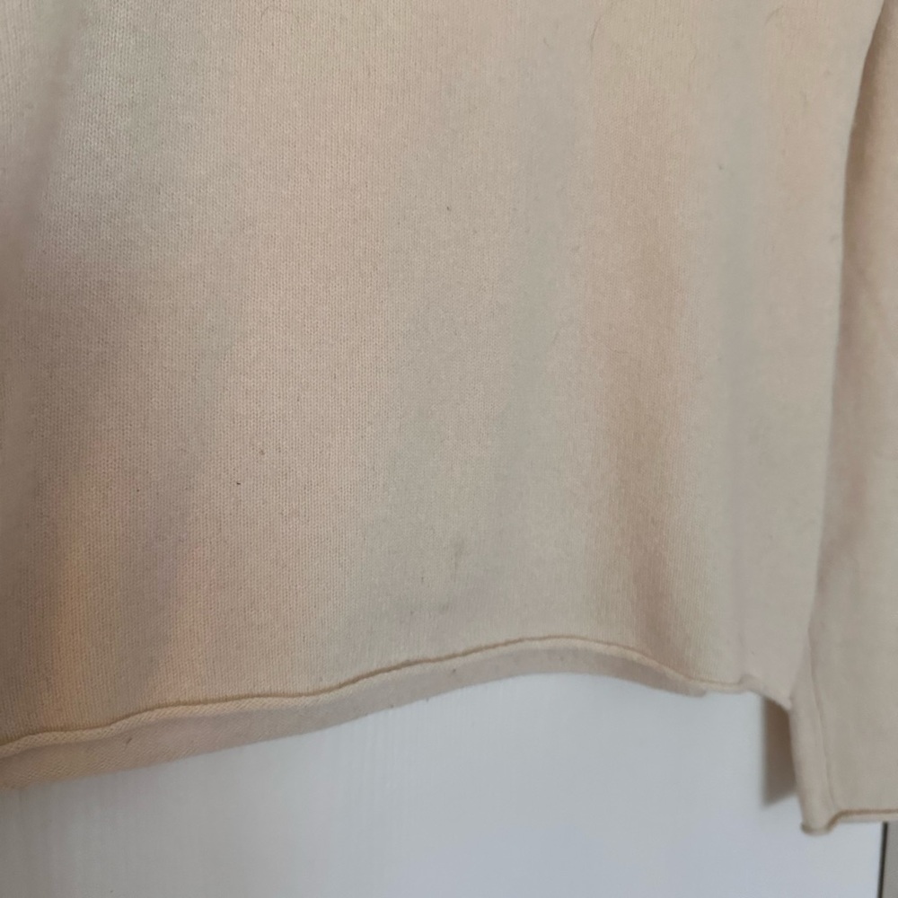 J. Crew Cream V-Neck Lightweight Cashmere Sweater - Picture 3 of 6
